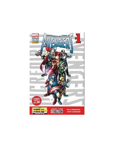 INCREDIBILI AVENGERS 1  COVER VARIANT CON T-SHIRT TAGLIA S - MARVEL NOW!