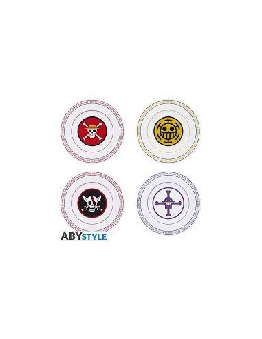 ONE PIECE - SET DI 4 PIATTI - EMBLEMS