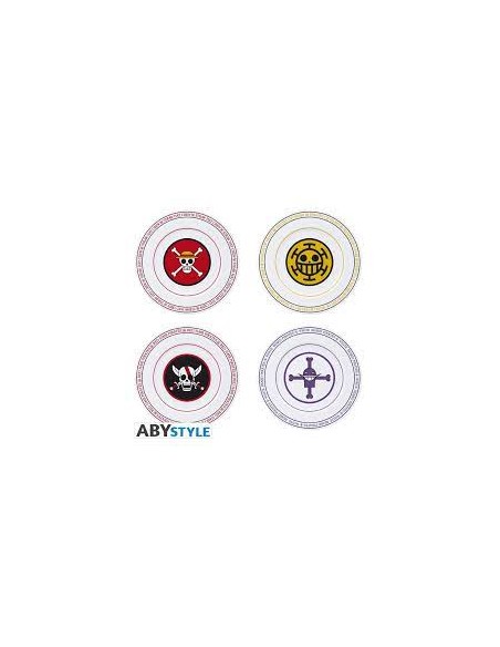ONE PIECE - SET DI 4 PIATTI - EMBLEMS