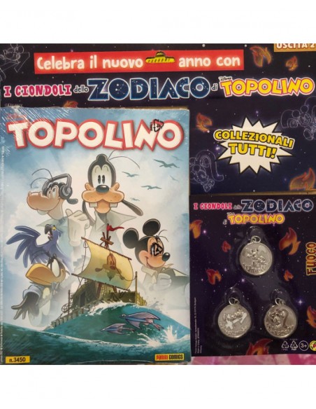 TOPOLINO 3450 + 3 CIONDOLI FUOCO