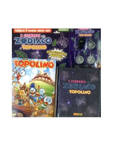 TOPOLINO 3449 + 3 CIONDOLI TERRA + CORDINO + RACCOGLITORE