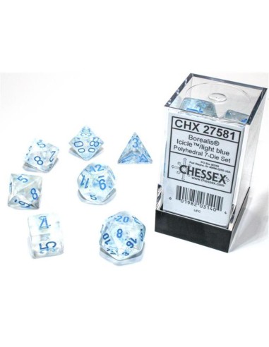 BOX 7 DADI - BOREALIS - ICICLE & LIGHT BLUE