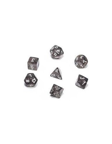 BOX 7 DADI - TRANSLUCENT - SMOKE & WHITE