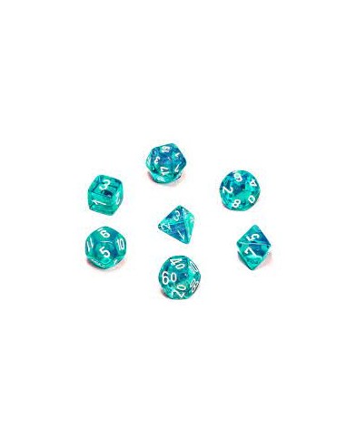 BOX 7 DADI - TRANSLUCENT - TEAL & WHITE