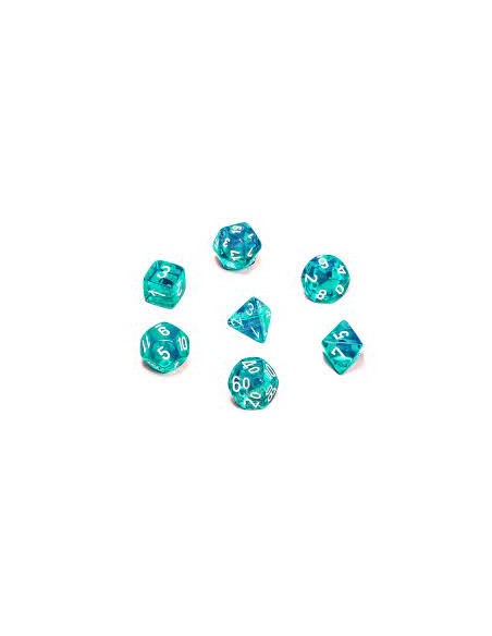 BOX 7 DADI - TRANSLUCENT - TEAL & WHITE