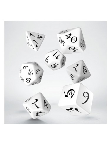 CLASSIC RPG WHITE & BLACK DICE SET/SET DADI