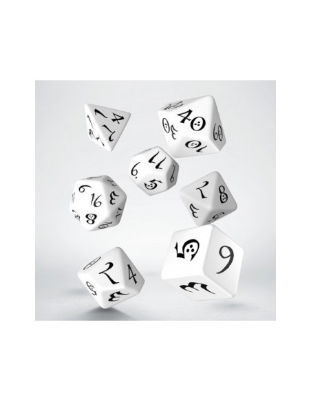 CLASSIC RPG WHITE & BLACK DICE SET/SET DADI