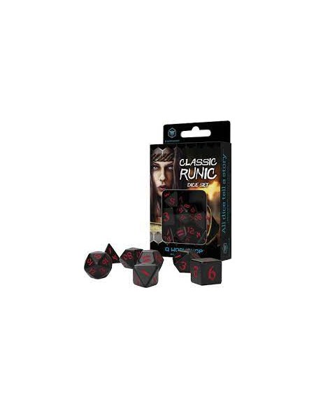 CLASSIC RUNIC BLACK & RED DICE SET/SET DADI