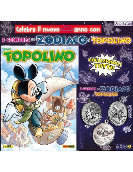 TOPOLINO 3452 + 3 CIONDOLI ARIA