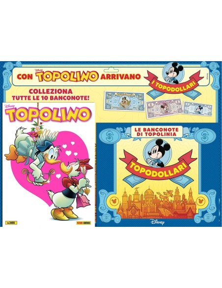 TOPOLINO 3455 + RACCOGLITORE TOPODOLLARI + BANCONOTA GAMBADILEGNO