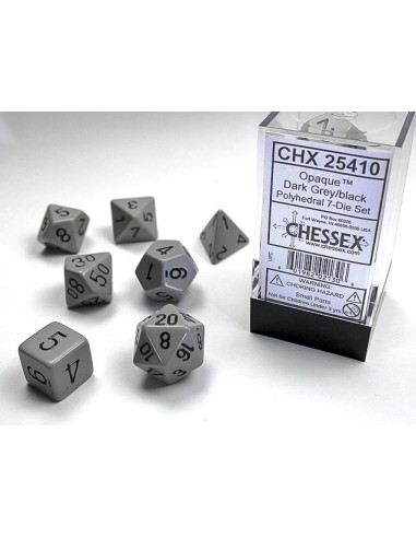 BOX 7 DADI OPAQUE - DARK GREY W/BLACK