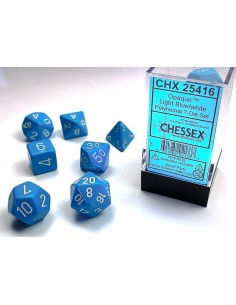 BOX 7 DADI OPAQUE LIGHT BLUE/WHITE