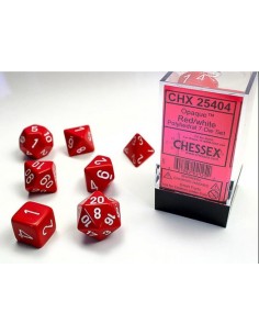 BOX 7 DADI OPAQUE RED WHITE