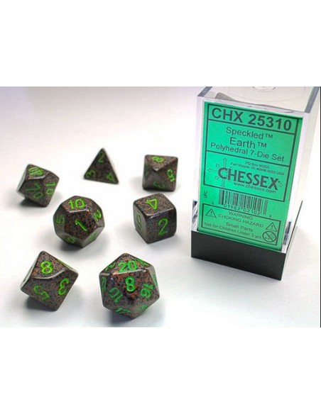 SET 7 DADI POLIEDRICI PUNTINATI - EARTH