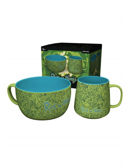 RICK & MORTY PATTERN BREAKFAST SET