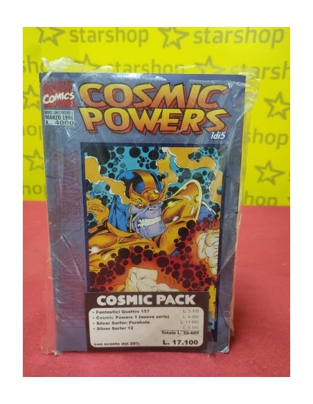 COSMIC PACK - contiene FANTASTICI QUATTRO 157, COSMIC POWERS 1 nuova serie, SILVER SURFER: PARABOLA, SILVER SURFER 12
