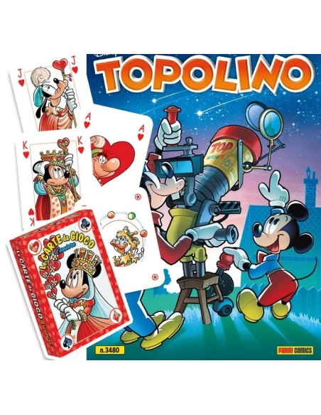 TOPOLINO 3480 + MAZZO DI CARTE ROSSO