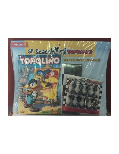TOPOLINO 3489 + SCACCHIERA E PEDINE NERE