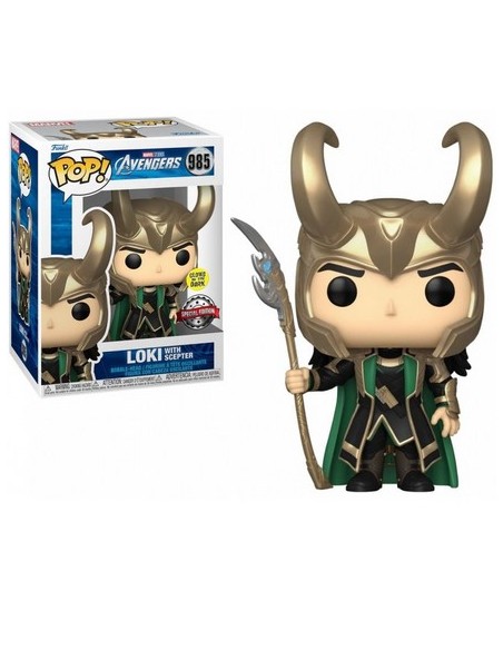 AVENGERS LOKI WITH SCEPTER (GLOW) - POP 985