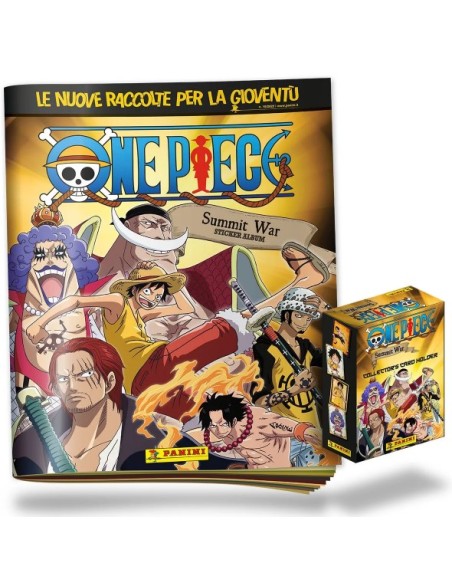 ONE PIECE SUMMIT WAR STARTER SET STICKERS - (contiene UN ALBUM, 5 BUSTINE DI FIGURINE  E CARD)