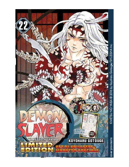 DEMON SLAYER 22 LIMITED EDITION (in allegato: 8 spillette e un fantastico data book di 32 pagine)