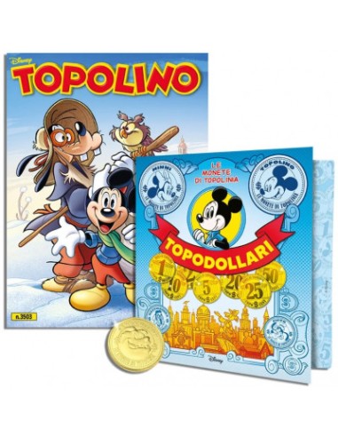 TOPOLINO 3503 CON BINDER MONETE TOPODOLLARI + MONETA GAMBADILEGNO