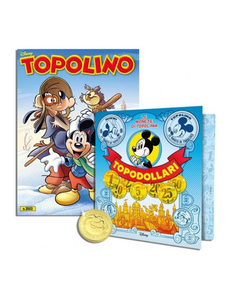 TOPOLINO 3503 CON BINDER MONETE TOPODOLLARI + MONETA GAMBADILEGNO