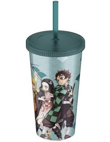 DEMON SLAYER - TUMBLER WITH STRAW 470ML - GROUP