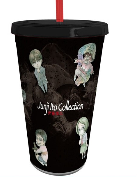 JUNJI ITO - BICCHIERE 470ML - TUMBLER WITH STRAW - CHIBI ART