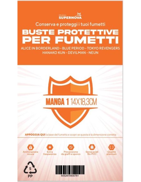 100 BUSTE PROTETTIVE MANGA 1 (14,0 X 18,3)
