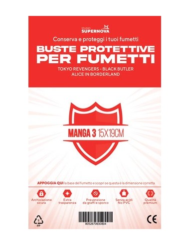 100 BUSTE PROTETTIVE MANGA 3 (15,0 X 19,0)