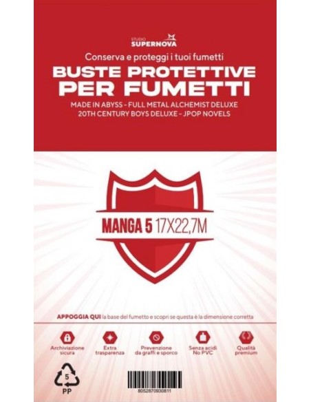 100 BUSTE PROTETTIVE MANGA 5 (17 X 22,7)