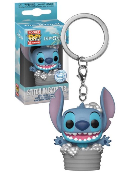 DISNEY: LILO & STITCH - STITCH IN A BATHTUB - POCKET POP KEYCHAIN