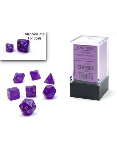 BOX 7 DADI LUSTROUS VIOLA/ORO
