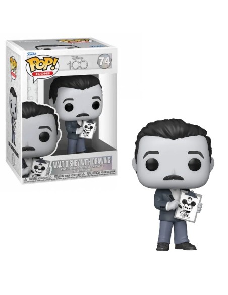 DISNEY: 100TH ANNIVERSARY - WALT W/DRAWING 9CM COMICON 23 - GAMES ACADEMY EXCLUSIVE - POP 74