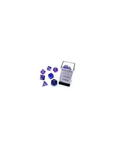 SET 7 DADI POLIEDRICI MINI - NEBULA NOCTURNAL/BLUE LUMINARY