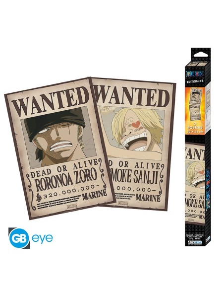 ONE PIECE - SET 2 CHIBI POSTER - WANTED ZORO & SANJI (52x35)