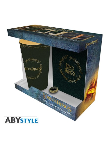 THE LORD OF THE RINGS - BICCHIERE 290ML + SPILLA + NOTEBOOK THE RING