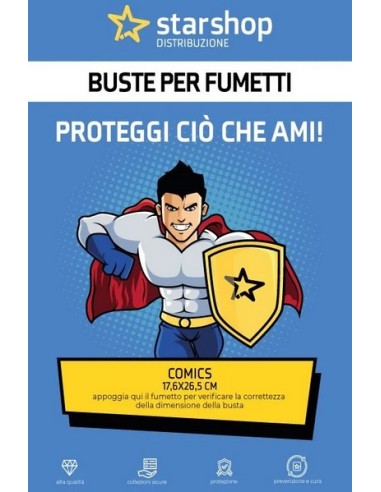BUSTE STAR SHOP ADESIVE COMICS (17,6x26,5+4,5)