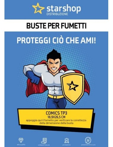 BUSTE STAR SHOP COMICS TP3 (18,9X26,5+4,5)