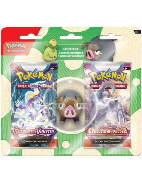 POKEMON BLISTER 2 BUSTINE CON GOMMA - LECHONK