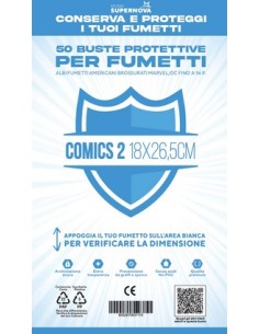 50 BUSTE PROTETTIVE COMICS 2 (18 X 26,5)