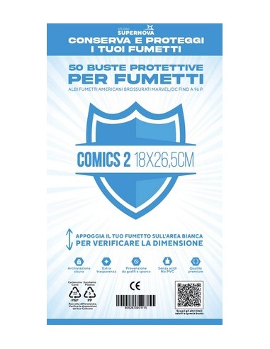 50 BUSTE PROTETTIVE COMICS 2 (18 X 26,5)