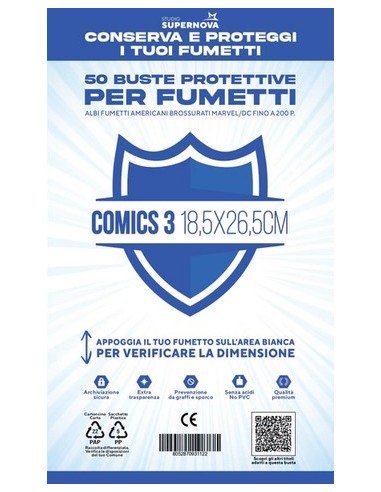 50 BUSTE PROTETTIVE COMICS 3 (18,5 X 26,5)