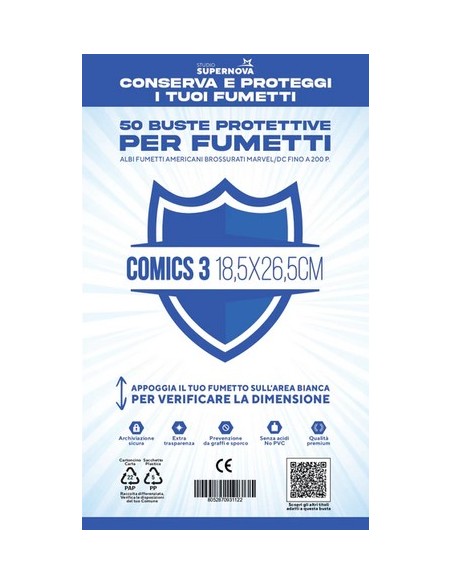 50 BUSTE PROTETTIVE COMICS 3 (18,5 X 26,5)