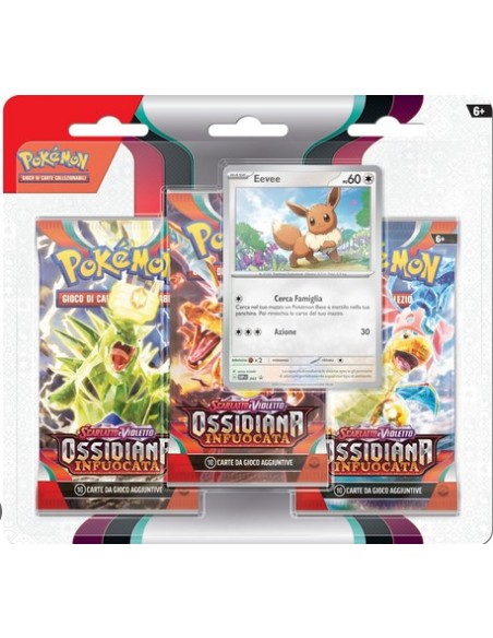 POKEMON OSSIDIANA INFUOCATA 3 PACK BLISTER