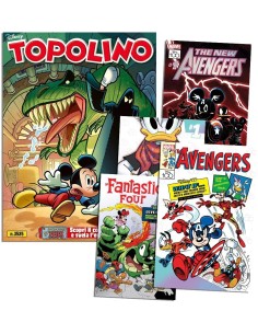 TOPOLINO 3535 + LITOGRAFIE MARVEL 5, 6, 7, 8 (di 12)