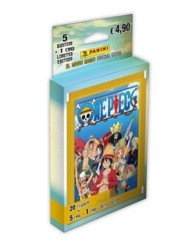 ONE PIECE IL NUOVO MONDO STICKER & TRADING CARD COLLECTION - ECOBLISTER - contiene 5 BUSTINE + 1 LIMITED CARD)