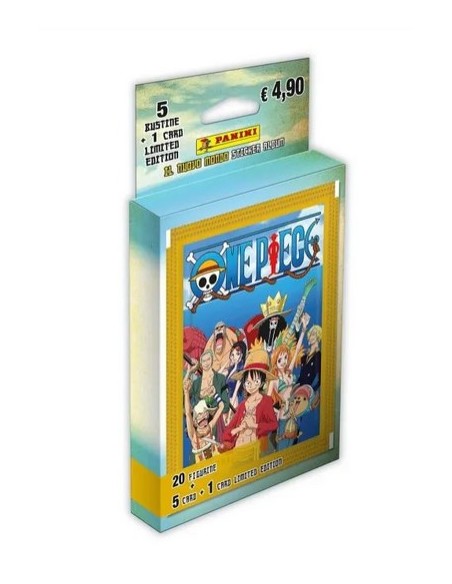 ONE PIECE IL NUOVO MONDO STICKER & TRADING CARD COLLECTION - ECOBLISTER - contiene 5 BUSTINE + 1 LIMITED CARD)