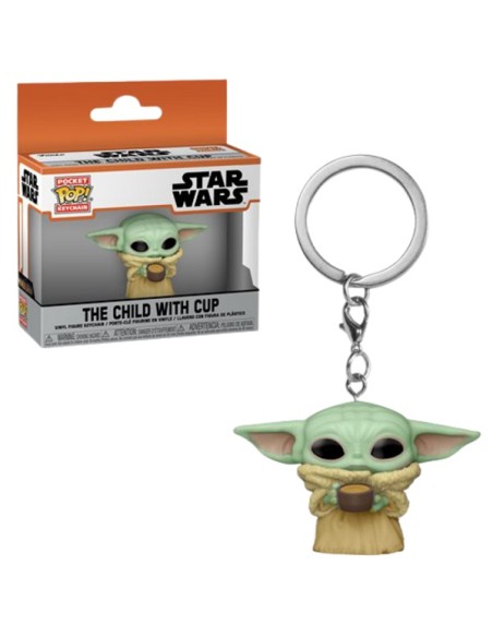 STAR WARS - THE MANDALORIAN - THE CHILD W/CUP - POCKET POP KEYCHAIN